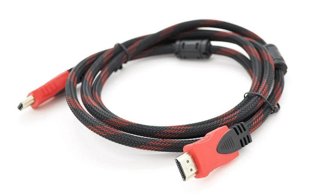 Кабель HDMI Merlion HDMI to HDMI 5.0m v1.4 OD-7.4mm Black/RED Merlion (YT-HDMI(M)/(M)NY/RD-5.0m) - Фото 1
