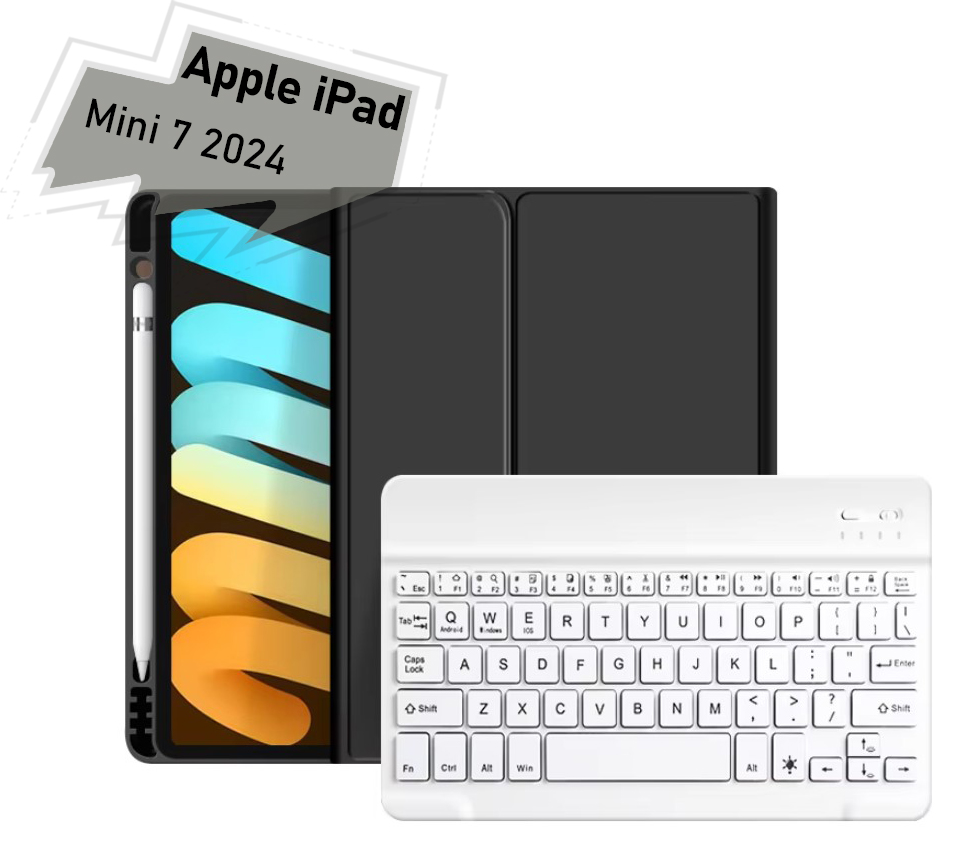 Чехол для планшета BeCover с беспроводной клавиатурой for Apple iPad Mini 7 2024 Black (712992) - Фото 1