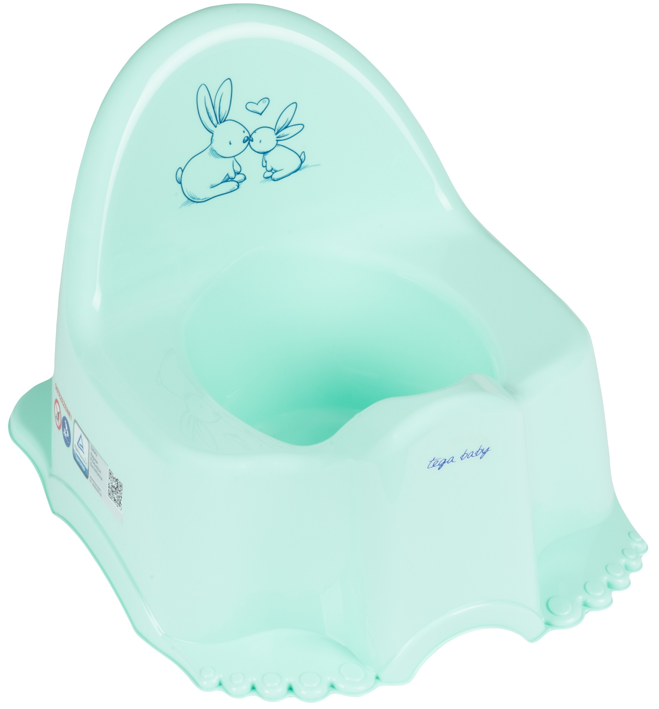 Горщик дитячий Tega Baby ЕСО Зайчики М'ятний (KR-007-105) - Фото 1