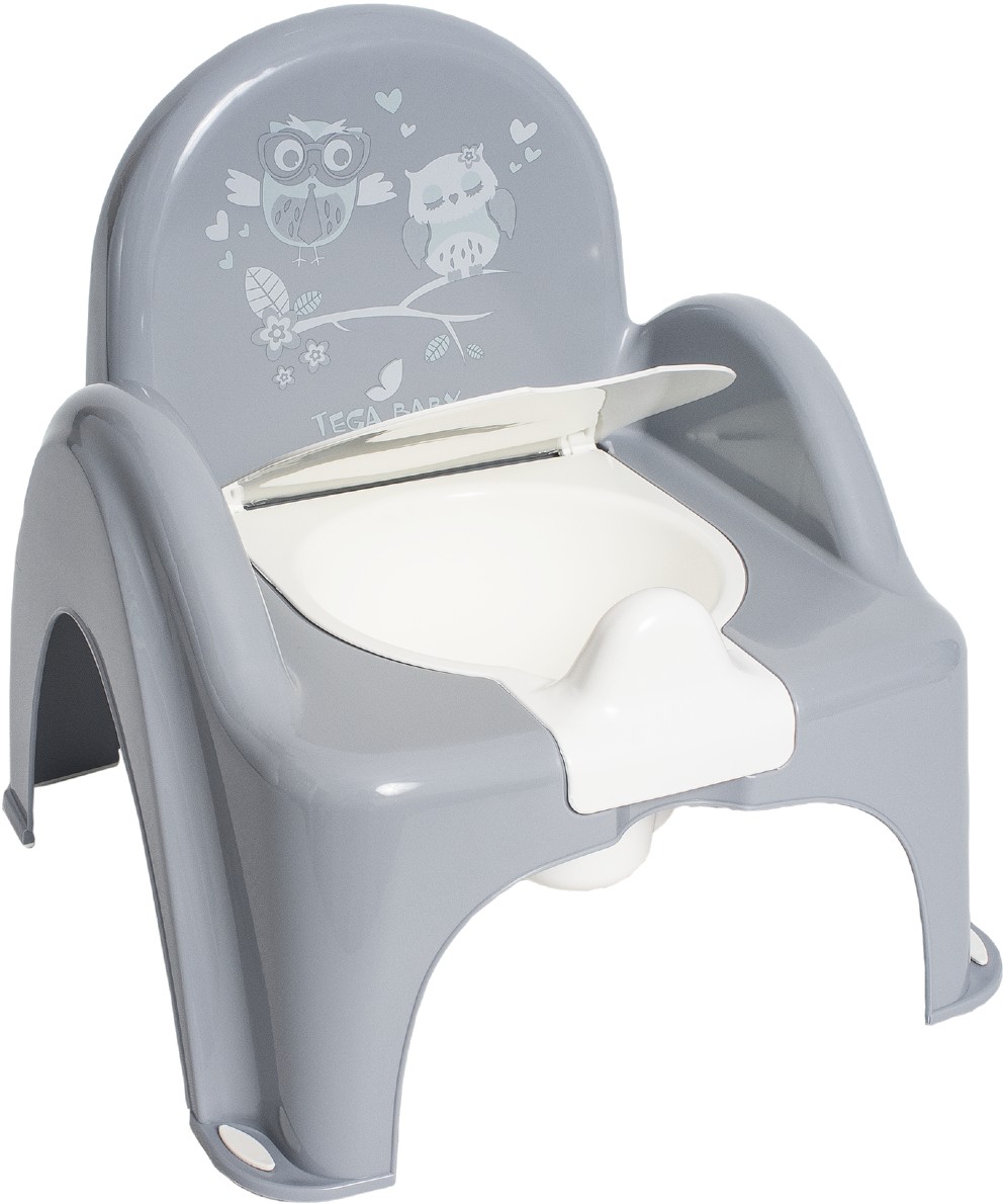 Горщик дитячий Tega Baby стільчик Сова з музикою Сірий (PO-064-106) - Фото 1