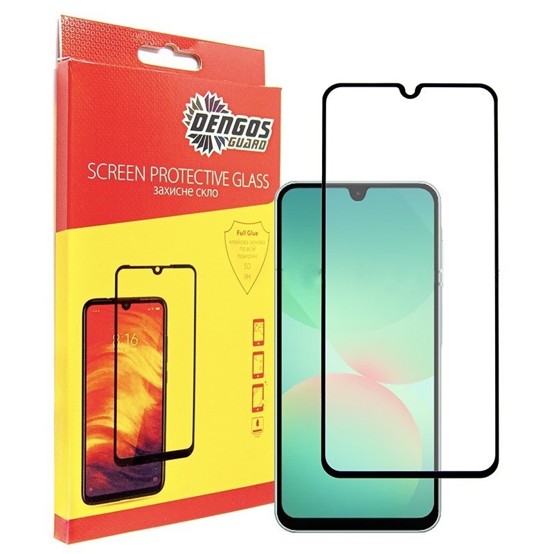 Захисне скло для смартфону DENGOS for Samsung Galaxy A26 SM-A266 Black Full Glue (TGFG-386) - Фото 1