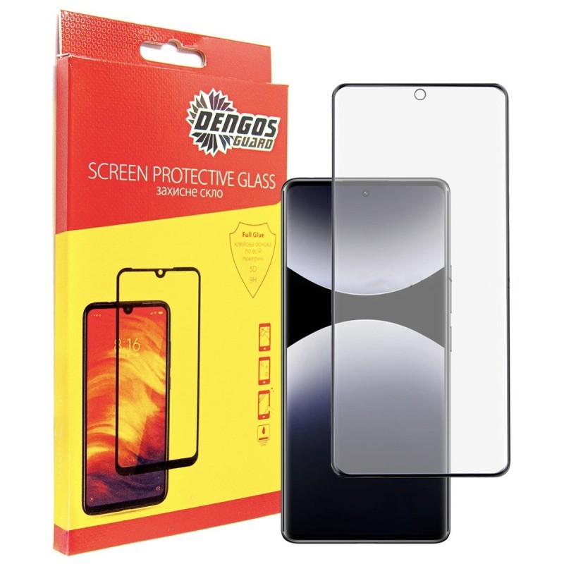 Захисне скло для смартфону DENGOS for Xiaomi Redmi Note 14 Pro Black Full Glue (TGFG-382) - Фото 1
