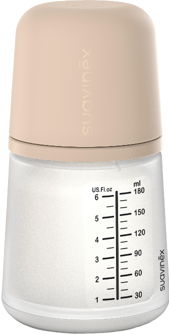 Бутылочка для кормления Suavinex антиколиковая ZERO.ZERO бежевый 180 мл соска адаптивный поток (308416) - Фото 1