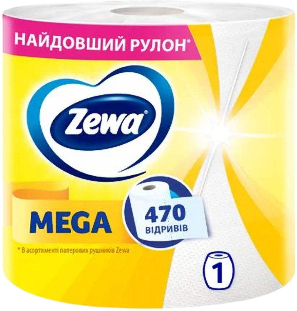 Полотенца бумажные Zewa Mega Roll 470 ведр. 1 рулон (7322542483046) - Фото 1