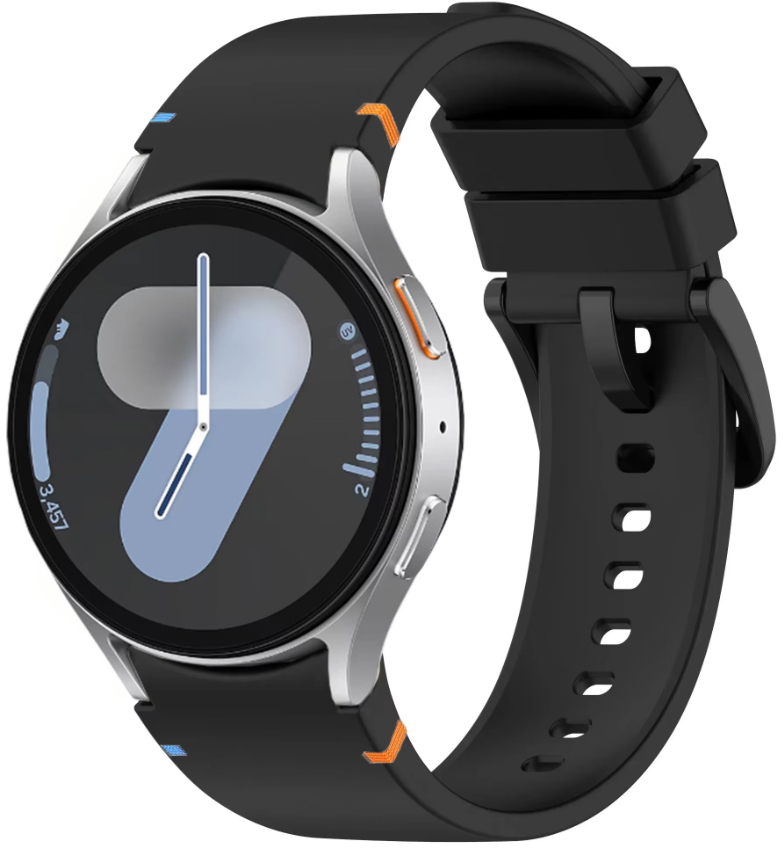 Ремешок для смарт-часов BeCover Ribbed Tape for Samsung Galaxy Watch (20mm) 3 41mm/4 40mm-44mm/5 40-44mm/6 40-44mm/7 40-44mm Black (712052) - Фото 1