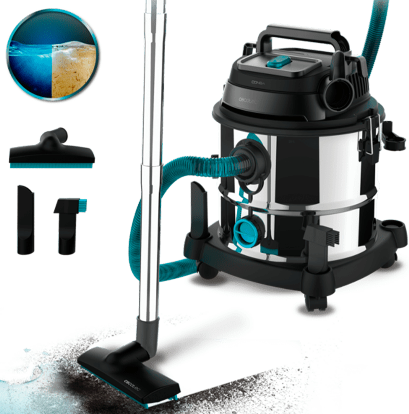 Пылесос для сухой уборки без мешка Cecotec Conga Rockstar Wet & Dry Steel Max (CCTC-08114) - Фото 1