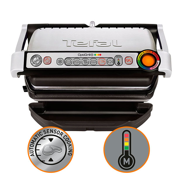 Гриль-барбекю електричний Tefal GC712D34 OptiGrill+ - Фото 1