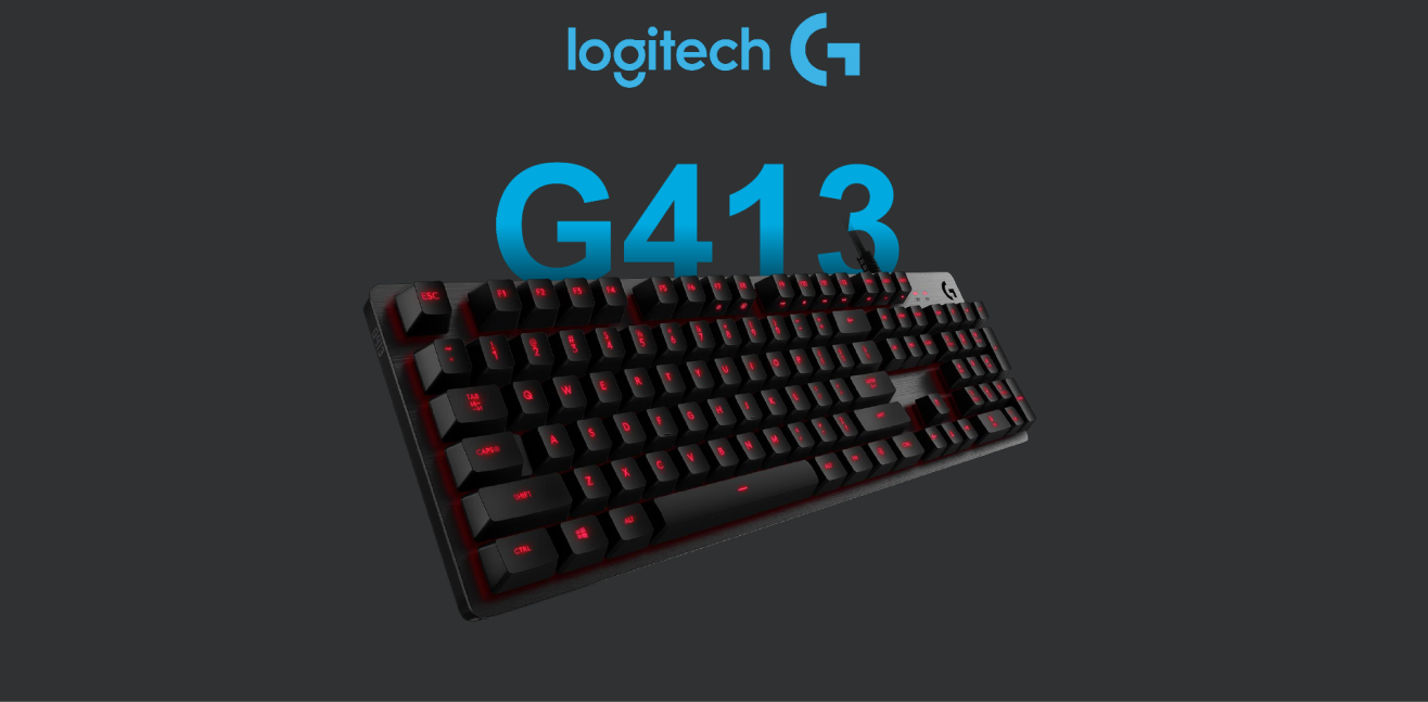 Клавіатура дротова ігрова Logitech G413 Carbon/Red USB (920-008309) - 1 Фото Клавіатура дротова ігрова Logitech G413 Carbon/Red USB (920-008309) - 1
