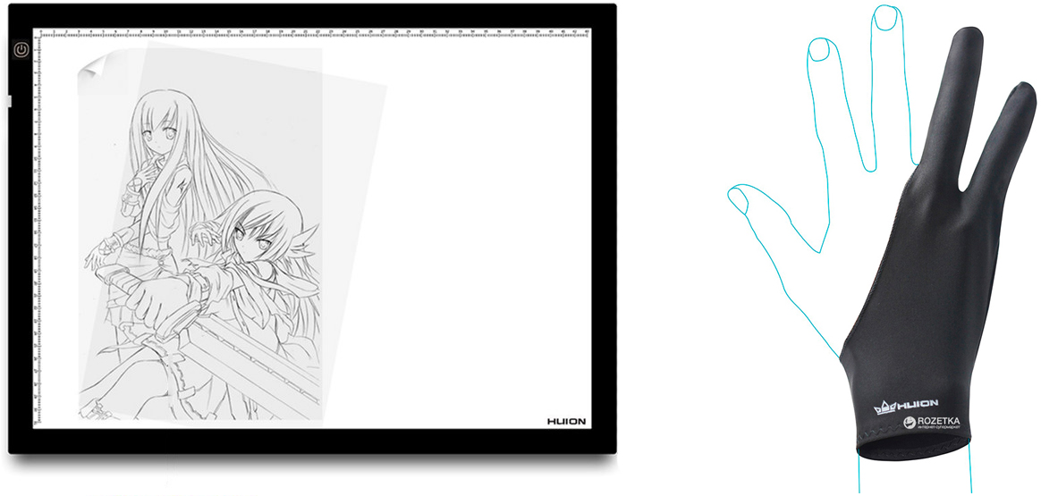 Фото Графический планшет Huion A3 + перчатка 0