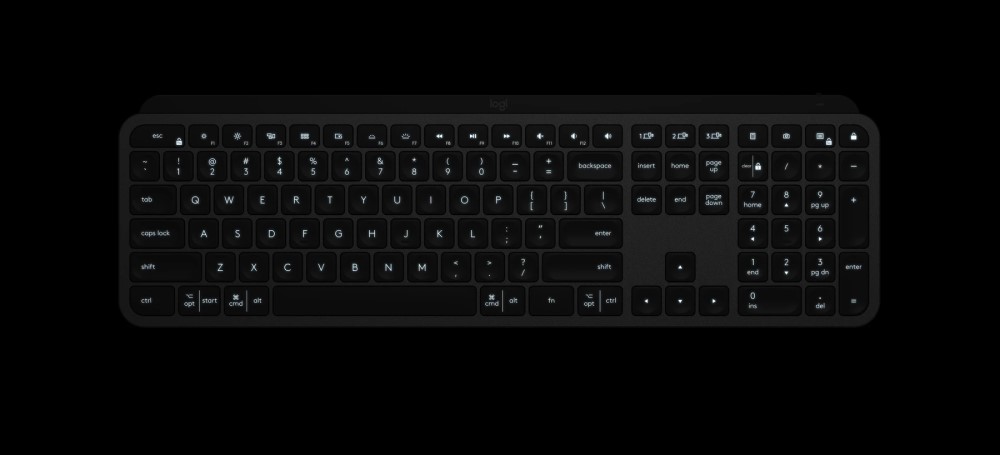 Клавіатура бездротова Logitech MX Keys Advanced Wireless Illuminated Graphite (920-009417) - 4 Фото Клавіатура бездротова Logitech MX Keys Advanced Wireless Illuminated Graphite (920-009417) - 4