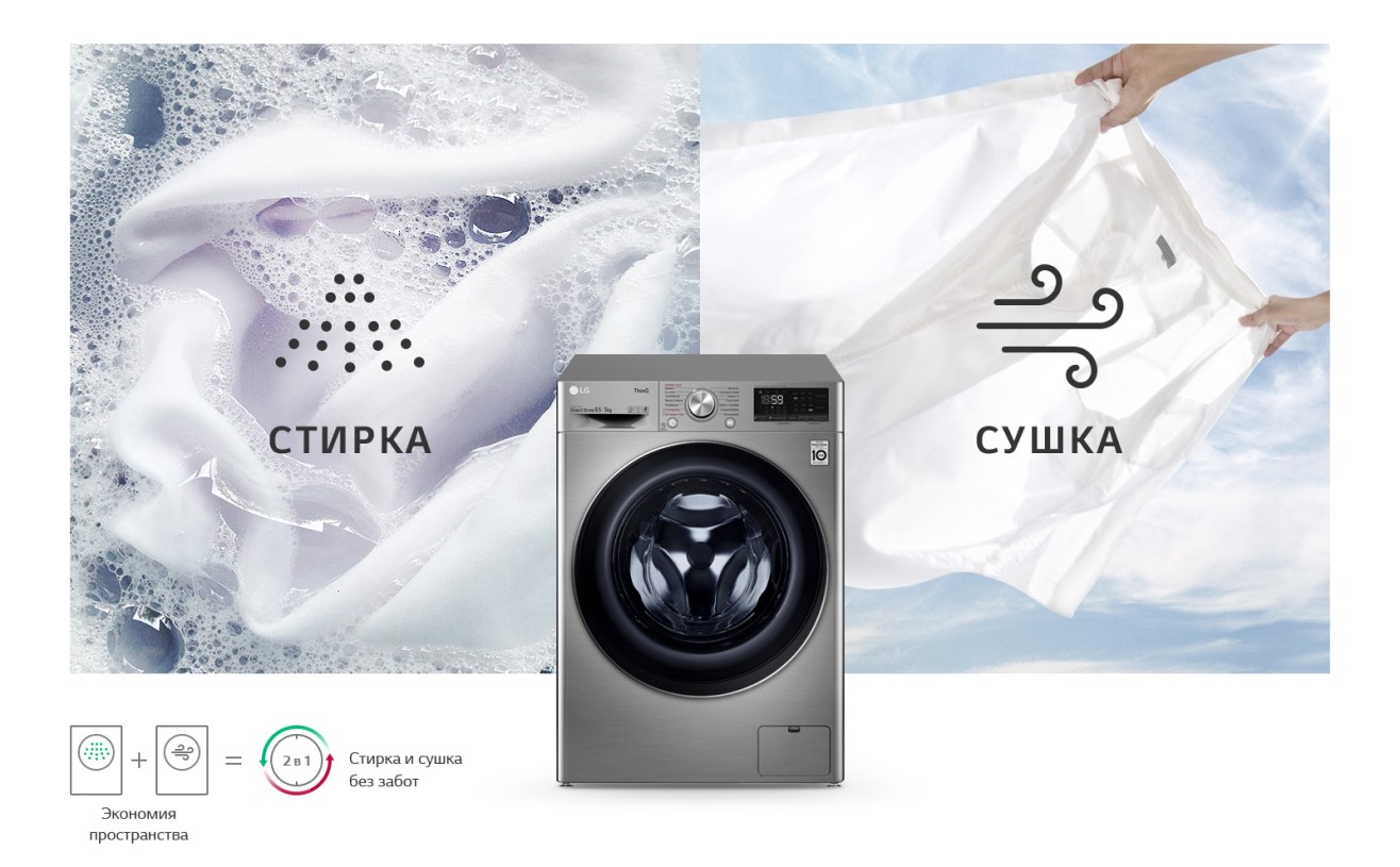 Фото Стирально-сушильная машина LG F2V5GG9T - 3