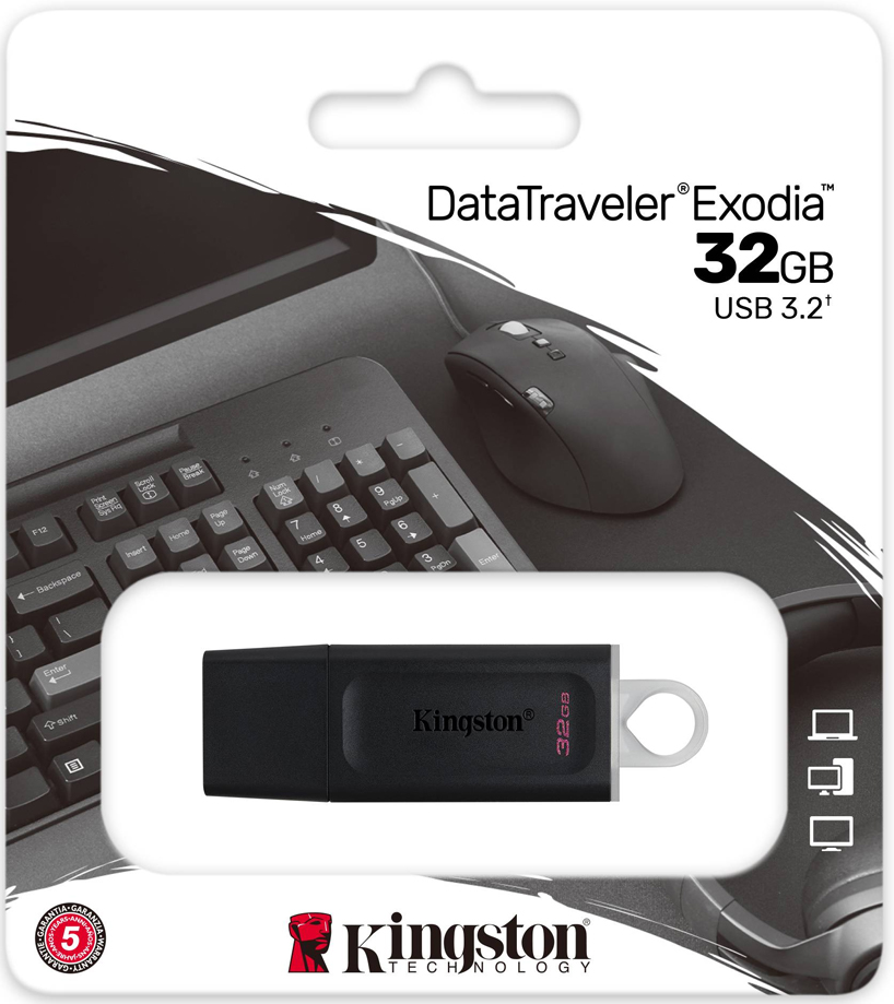 Флеш USB Kingston USB 3.2 Gen1 DataTraveler Exodia Black - 2 Фото Флеш USB Kingston USB 3.2 Gen1 DataTraveler Exodia Black - 2