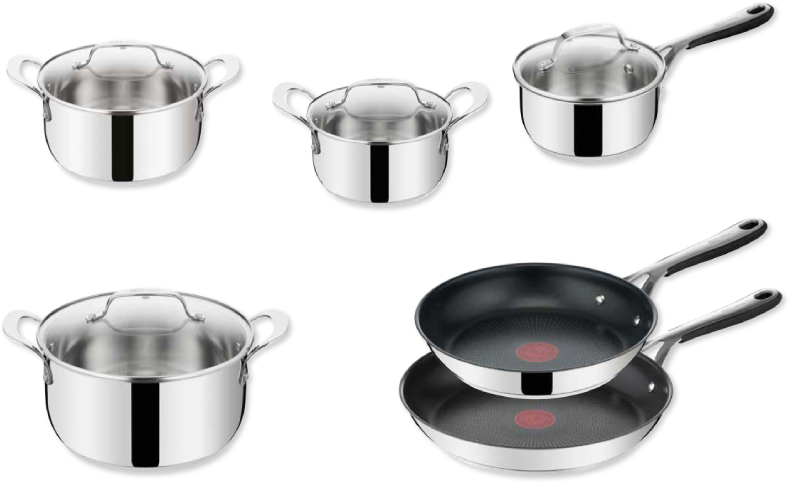 Набор посуды Tefal E314S774 Jamie Oliver Kitchen Essential 7пр (ковш 1,5л, кастр 3л/5,3л, сковорода 28 см) - 5 Фото Набор посуды Tefal E314S774 Jamie Oliver Kitchen Essential 7пр (ковш 1,5л, кастр 3л/5,3л, сковорода 28 см) - 5