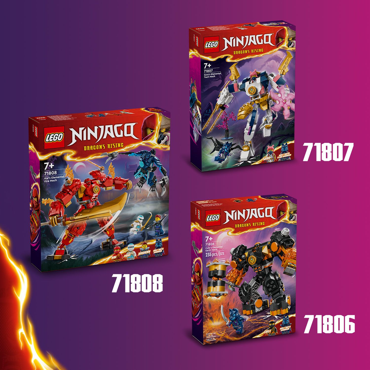 Конструктор LEGO NINJAGO Робот технічної стихії Сори (71807 Конструктор LEGO NINJAGO Робот технічної стихії Сори (71807